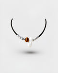 NK-01 tiger's eye + baroque pearl choker