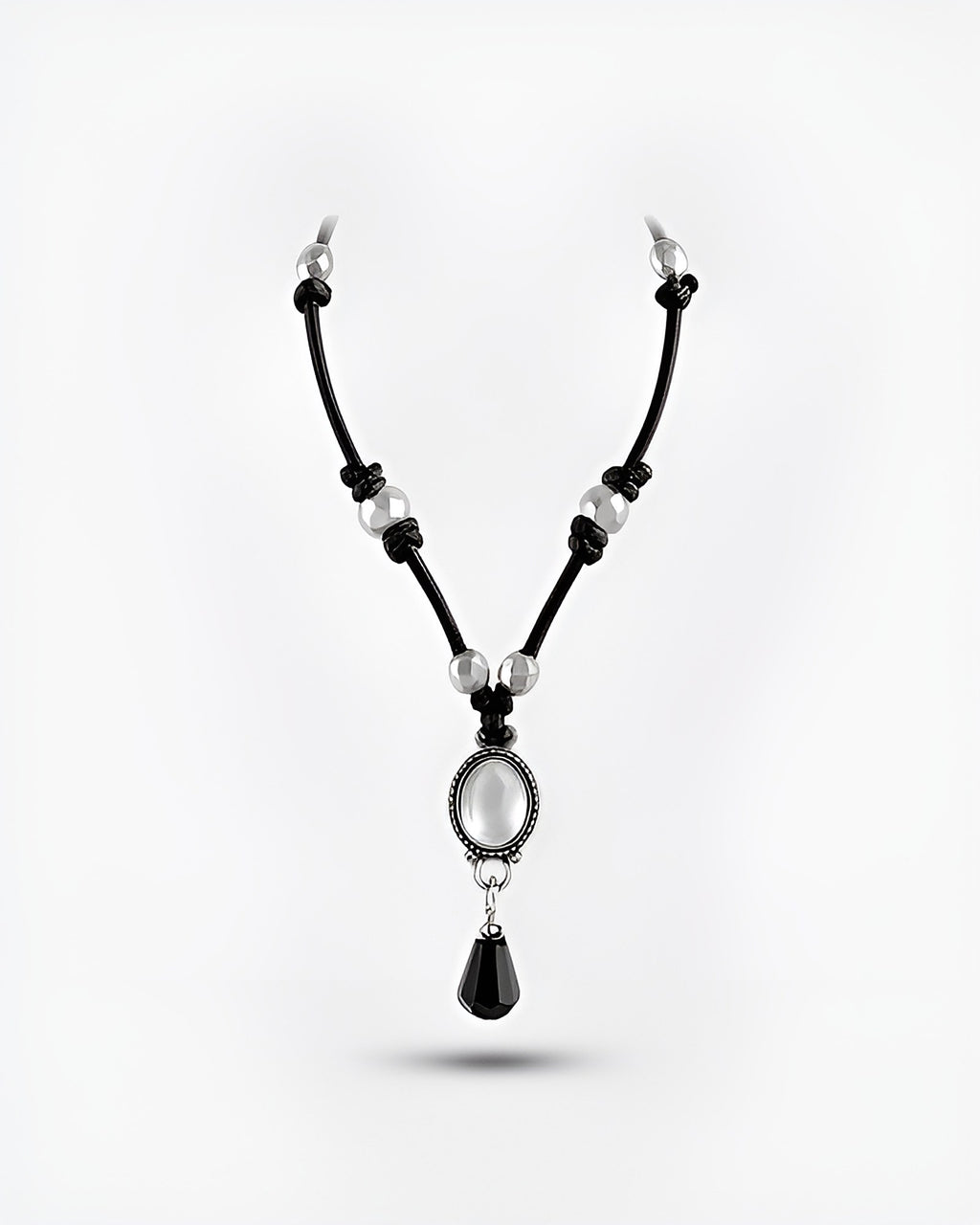 NK-03 clear crystal y-necklace