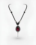 NK-08 garnet teardrop y-necklace